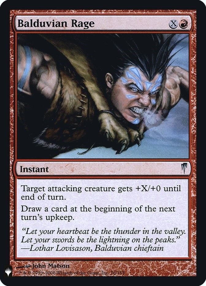 Image for Balduvian Rage (76) [The List Reprints] - Magic: The Gathering