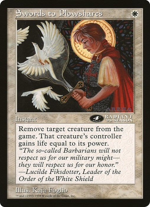 Image for Swords to Plowshares (4th Place) (Arena League) [Oversize Cards] - Magic: The Gathering