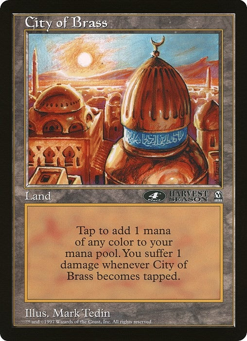 Image for City of Brass (4th Place) (Arena League) [Oversize Cards] - Magic: The Gathering