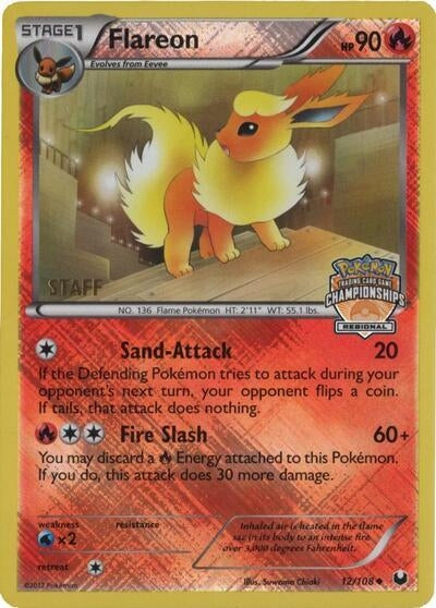 Image for Flareon - 12/108 (Regional Championships) [Staff] (012/108) [League & Championship Cards] - Pokemon