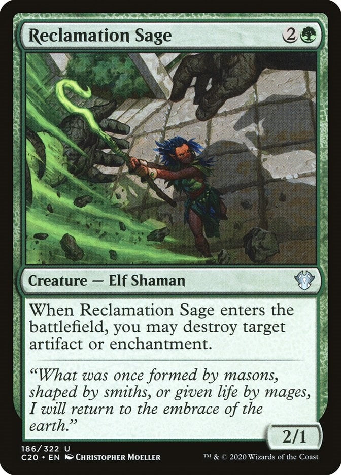 Image for Reclamation Sage (186) [Commander 2020] - Magic: The Gathering