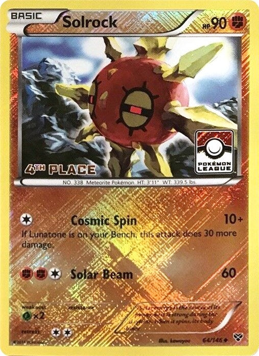 Image for Solrock - 64/146 (Pokemon League) [4th Place] (064/146) [League & Championship Cards] - Pokemon