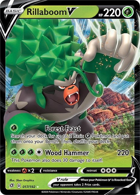 Image for Rillaboom V (017/192) [SWSH02: Rebel Clash] - Pokemon