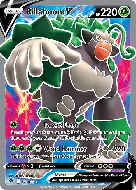 Image for Rillaboom V (Full Art) (175/192) [SWSH02: Rebel Clash] - Pokemon