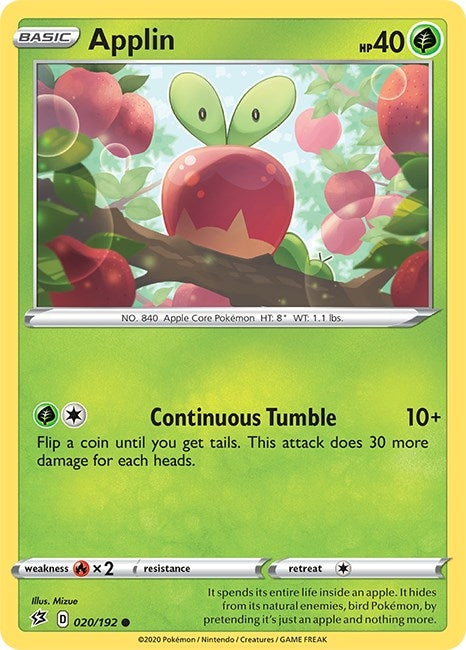 Image for Applin (20) (020/192) [SWSH02: Rebel Clash] - Pokemon