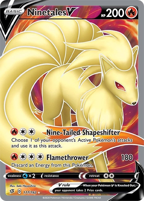 Image for Ninetales V (Full Art) (177/192) [SWSH02: Rebel Clash] - Pokemon