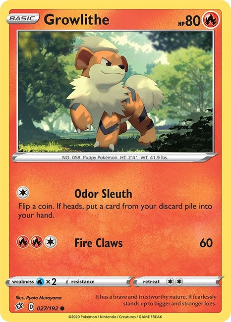Image for Growlithe (027/192) [SWSH02: Rebel Clash] - Pokemon