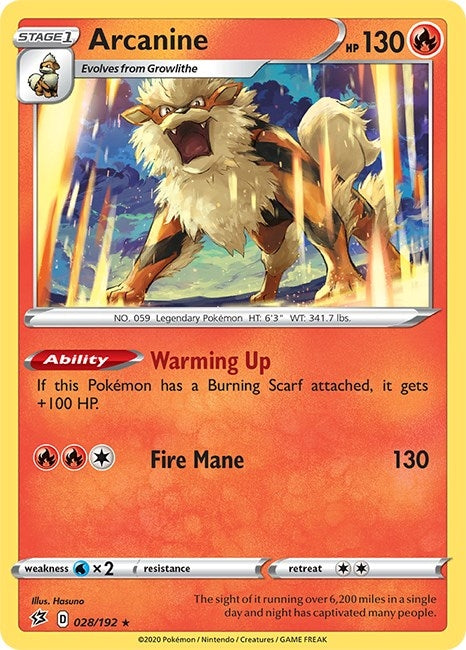 Image for Arcanine (028/192) [SWSH02: Rebel Clash] - Pokemon