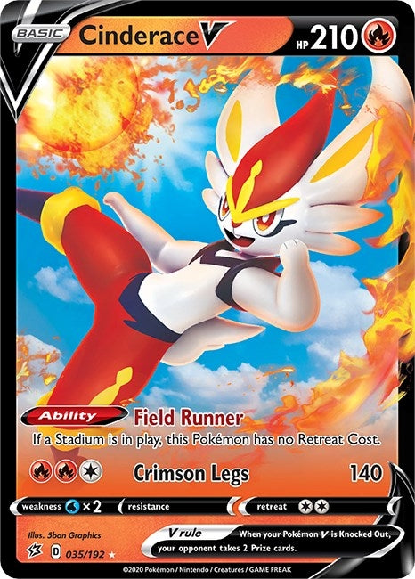 Image for Cinderace V (035/192) [SWSH02: Rebel Clash] - Pokemon