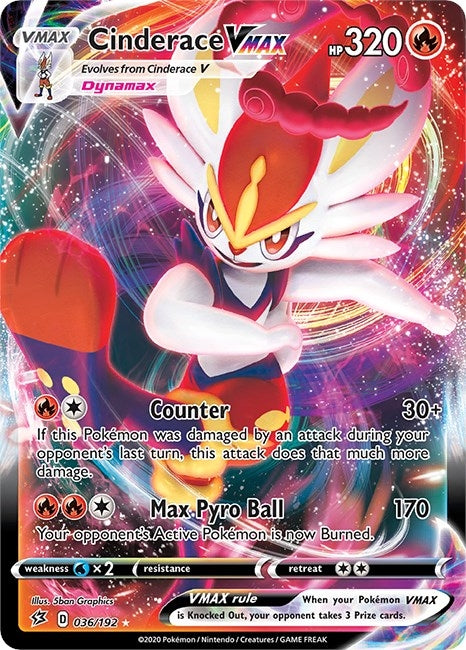 Image for Cinderace VMAX (036/192) [SWSH02: Rebel Clash] - Pokemon