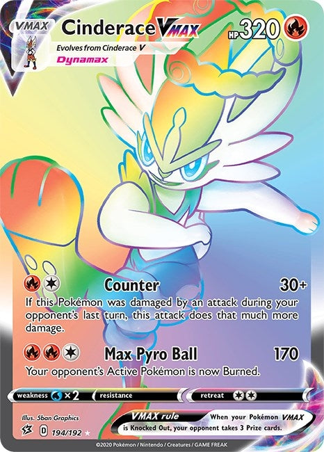 Image for Cinderace VMAX (Secret) (194/192) [SWSH02: Rebel Clash] - Pokemon