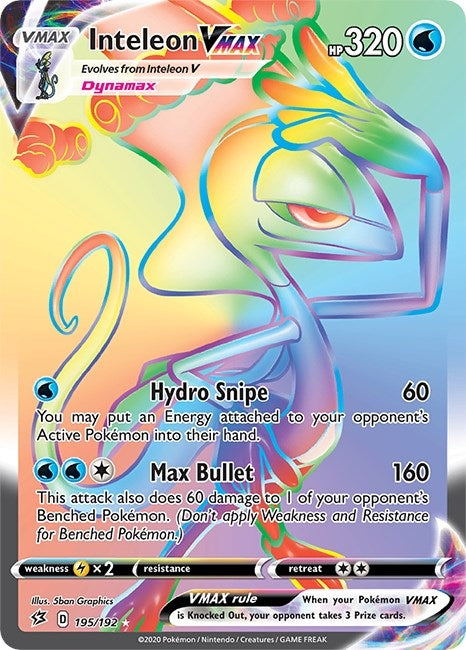 Image for Inteleon VMAX (Secret) (195/192) [SWSH02: Rebel Clash] - Pokemon