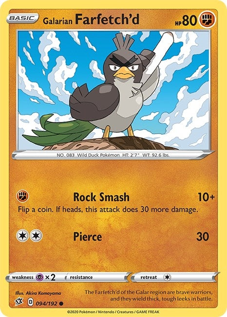 Image for Galarian Farfetch'd (094/192) [SWSH02: Rebel Clash] - Pokemon