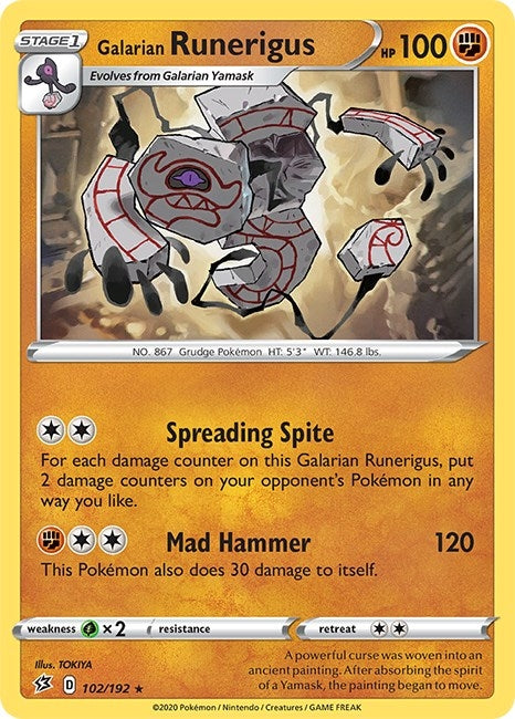 Image for Galarian Runerigus (102/192) [SWSH02: Rebel Clash] - Pokemon