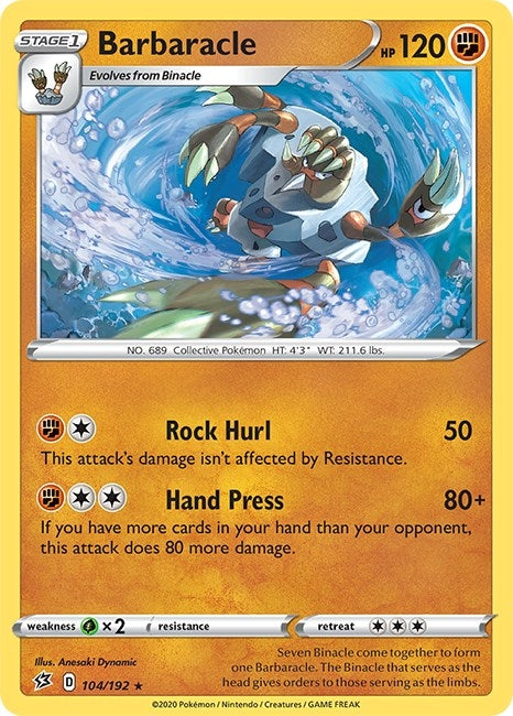 Image for Barbaracle (104/192) [SWSH02: Rebel Clash] - Pokemon