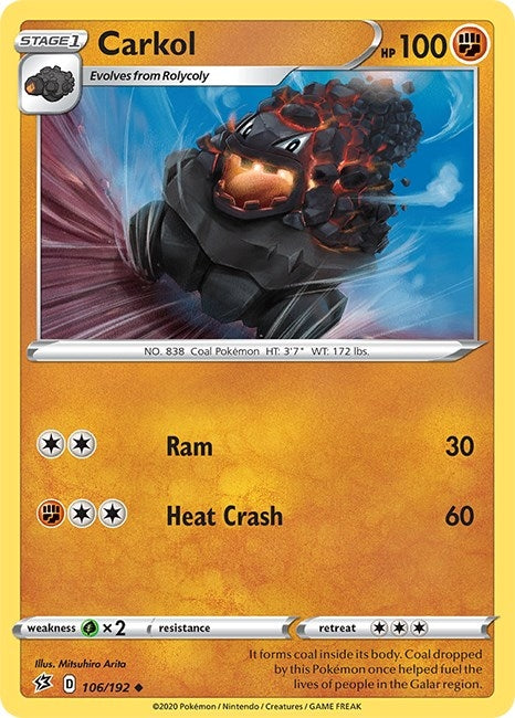 Image for Carkol (106/192) [SWSH02: Rebel Clash] - Pokemon