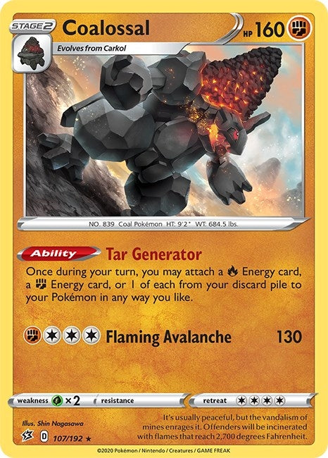 Image for Coalossal (107/192) [SWSH02: Rebel Clash] - Pokemon