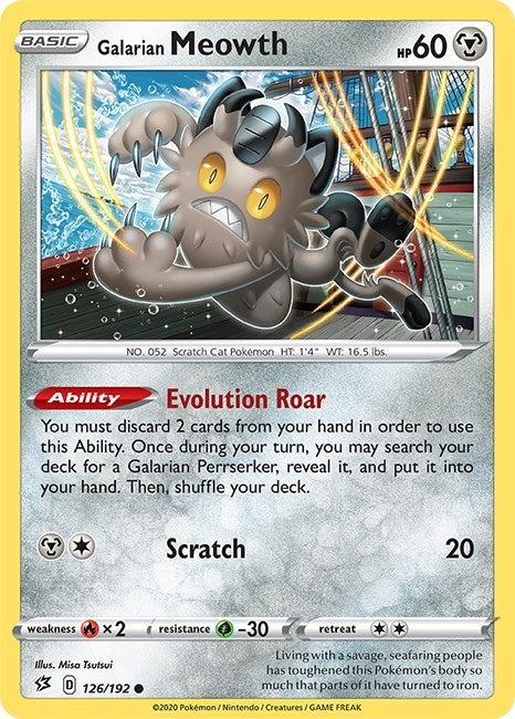 Image for Galarian Meowth (126/192) [SWSH02: Rebel Clash] - Pokemon