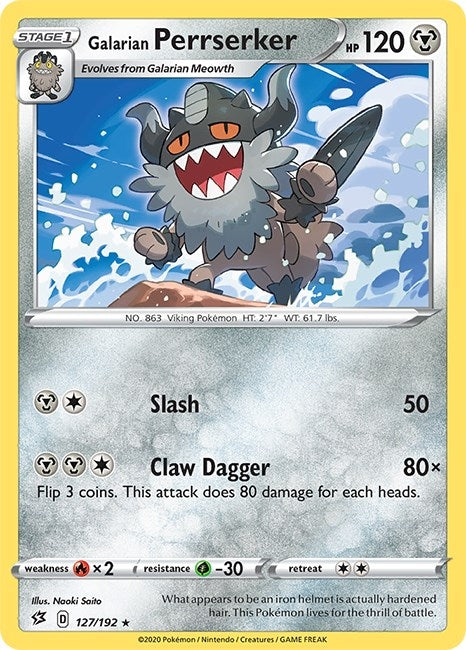 Image for Galarian Perrserker (127/192) [SWSH02: Rebel Clash] - Pokemon