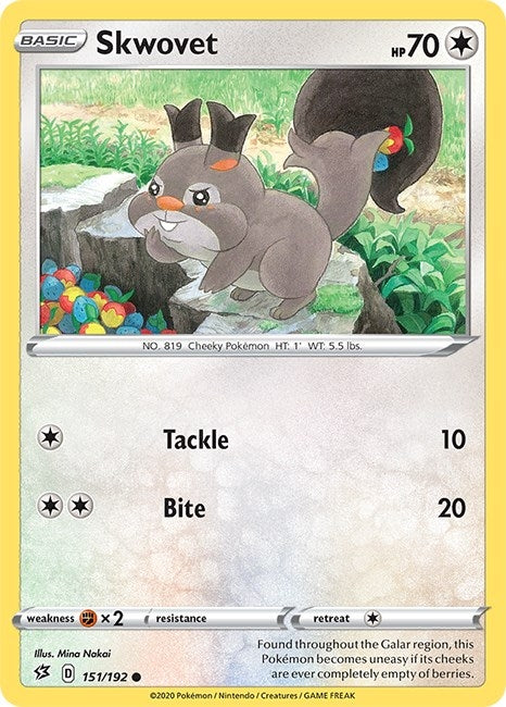 Image for Skwovet (151/192) [SWSH02: Rebel Clash] - Pokemon