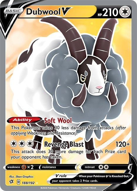 Image for Dubwool V (Full Art) (188/192) [SWSH02: Rebel Clash] - Pokemon