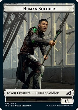 Image for Human Soldier (004) // Zombie Double-Sided Token (4 // 9) [Commander 2020] - Magic: The Gathering