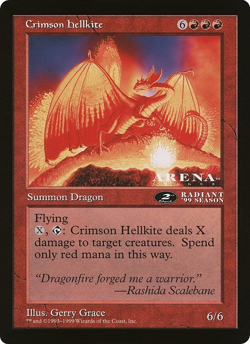 Image for Crimson Hellkite (2nd place) (Arena League) [Oversize Cards] - Magic: The Gathering
