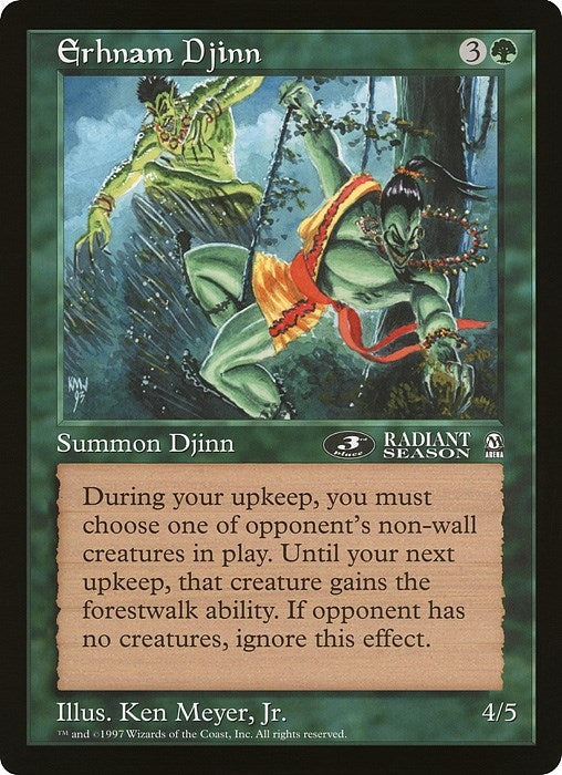 Image for Erhnam Djinn (3rd Place) (Arena League) [Oversize Cards] - Magic: The Gathering