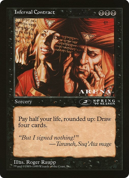 Image for Infernal Contract (2nd Place) (Arena League) [Oversize Cards] - Magic: The Gathering