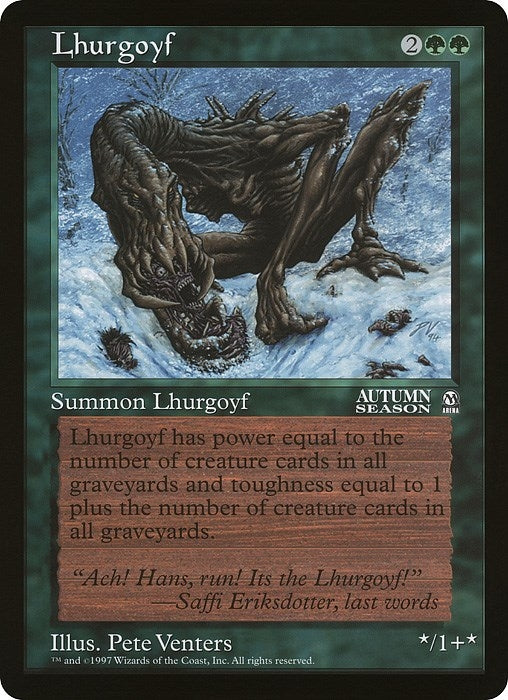 Image for Lhurgoyf (Arena League) [Oversize Cards] - Magic: The Gathering