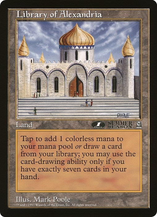 Image for Library of Alexandria (1st Place) (Arena League) [Oversize Cards] - Magic: The Gathering