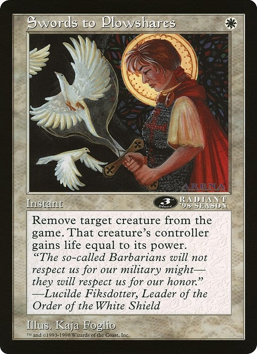 Image for Swords to Plowshares (3rd Place) (Arena League) [Oversize Cards] - Magic: The Gathering