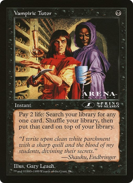 Image for Vampiric Tutor (Arena League) [Oversize Cards] - Magic: The Gathering