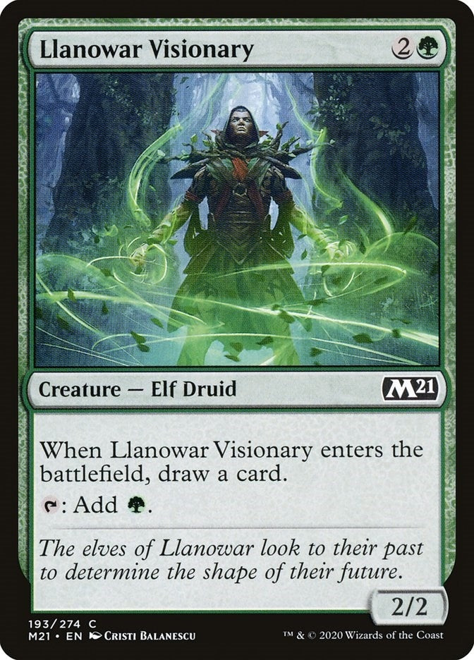 Image for Llanowar Visionary (193) [Core Set 2021] - Magic: The Gathering