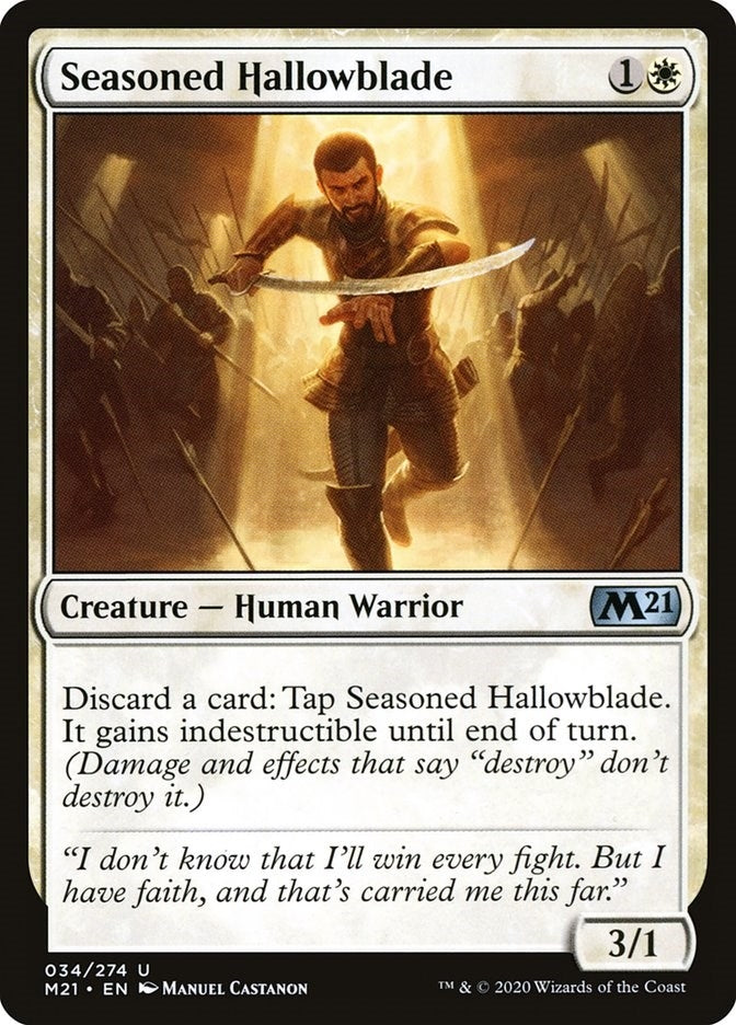 Image for Seasoned Hallowblade (34) [Core Set 2021] - Magic: The Gathering