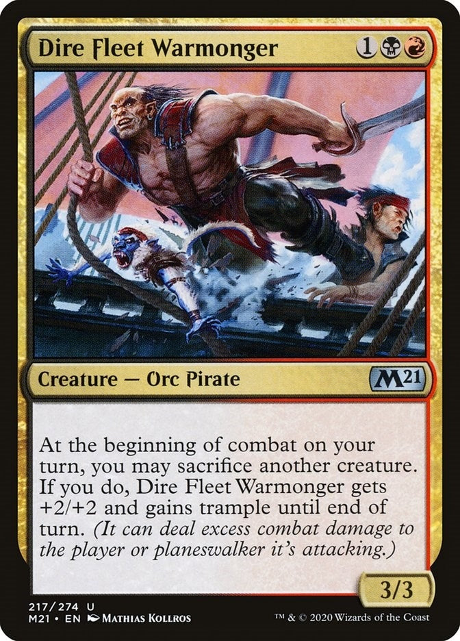 Image for Dire Fleet Warmonger (217) [Core Set 2021] - Magic: The Gathering