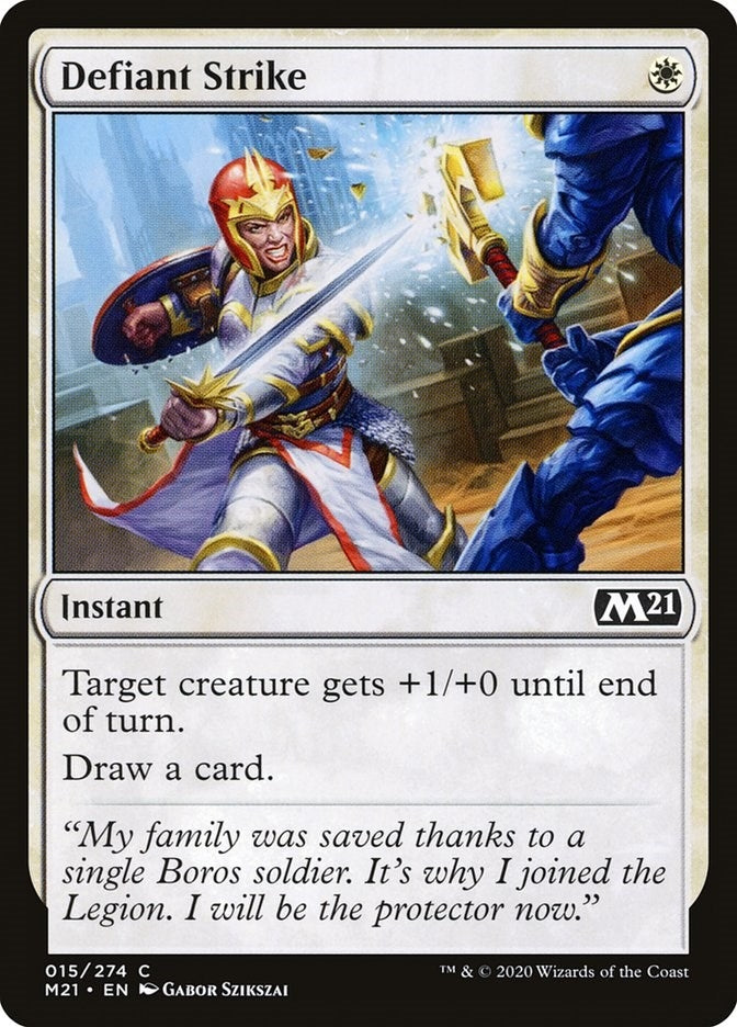 Image for Defiant Strike (15) [Core Set 2021] - Magic: The Gathering