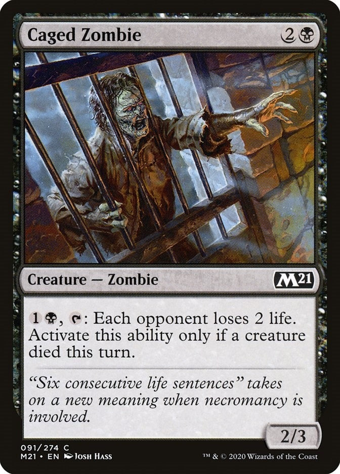 Image for Caged Zombie (91) [Core Set 2021] - Magic: The Gathering