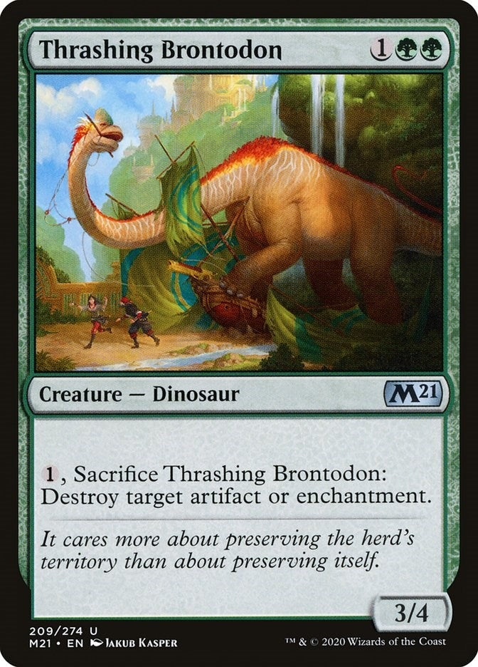 Image for Thrashing Brontodon (209) [Core Set 2021] - Magic: The Gathering
