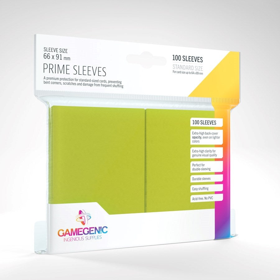 Image for GameGenic Prime Sleeve - Standard Size - Lime (100-Pack) - Card Sleeves