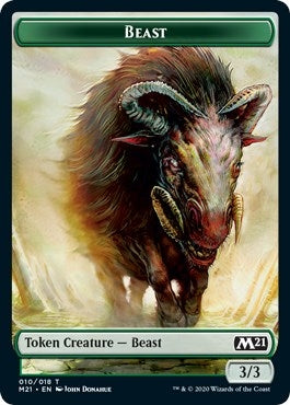 Image for Beast // Treasure Double-Sided Token (10 // 15) [Core Set 2021] - Magic: The Gathering