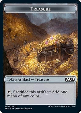 Image for Treasure // Zombie Double-Sided Token (15 // 7) [Core Set 2021] - Magic: The Gathering
