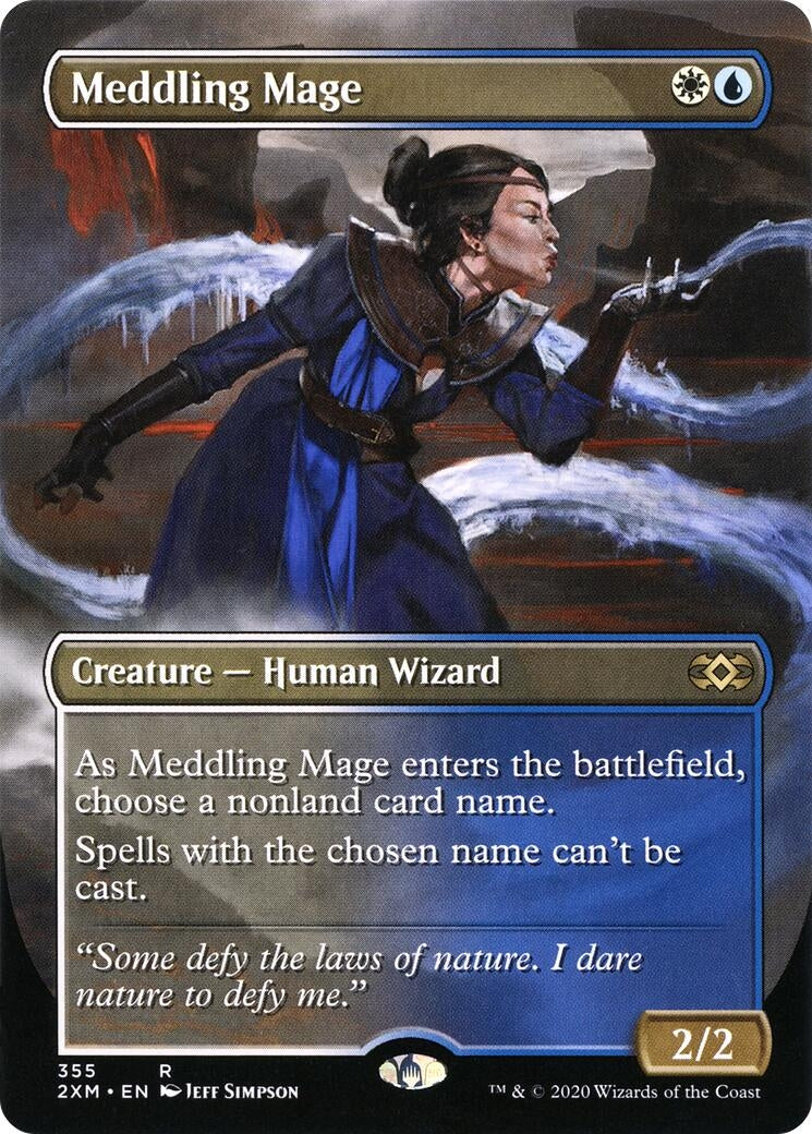 Image for Meddling Mage (Borderless) (355) [Double Masters] - Magic: The Gathering