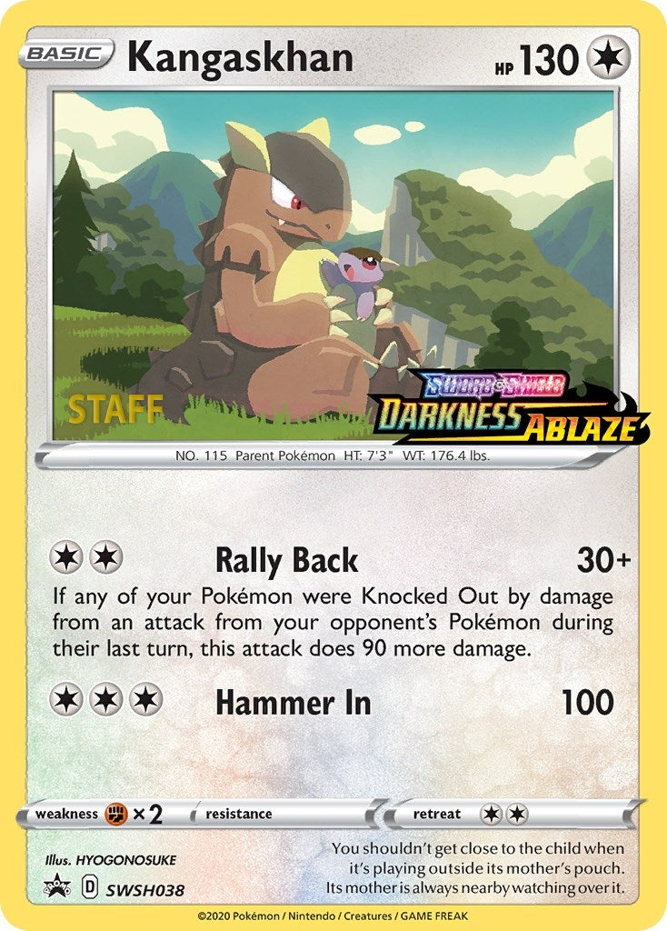 Image for Kangaskhan - SWSH038 (Prerelease) [Staff] (SWSH038) [SWSH: Sword & Shield Promo Cards] - Pokemon