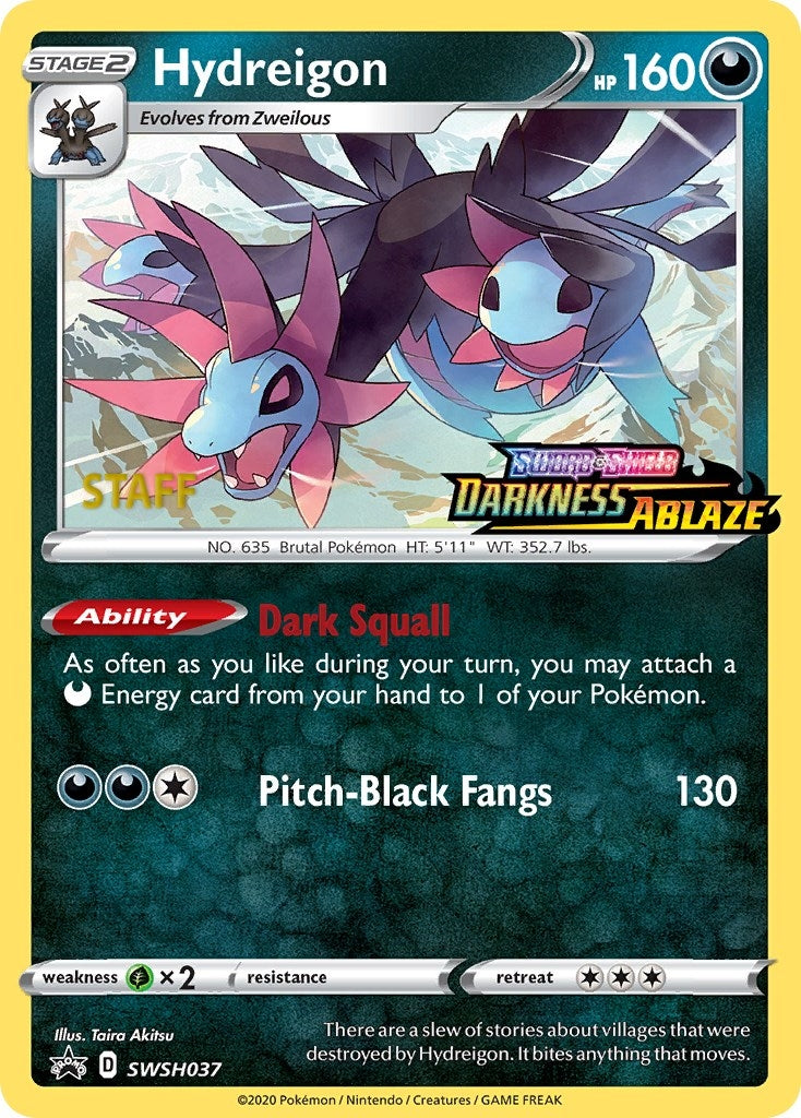 Image for Hydreigon - SWSH037 (Prerelease) [Staff] (SWSH037) [SWSH: Sword & Shield Promo Cards] - Pokemon