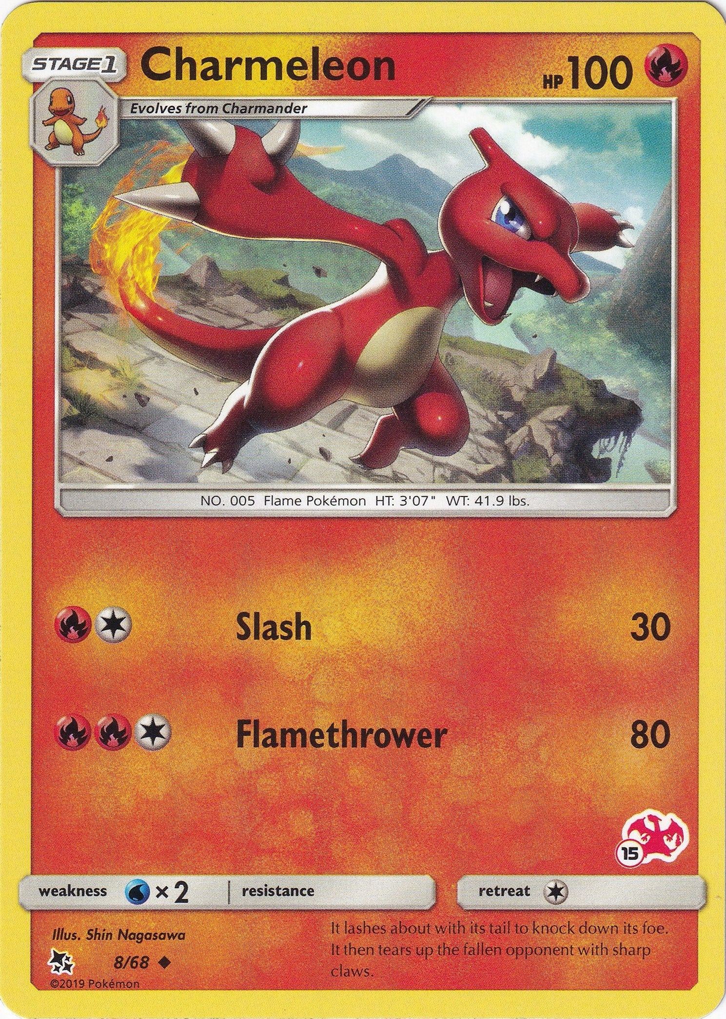 Image for Charmeleon - 8/68 (#15 Charizard Stamped) (008/068) [Battle Academy] - Pokemon