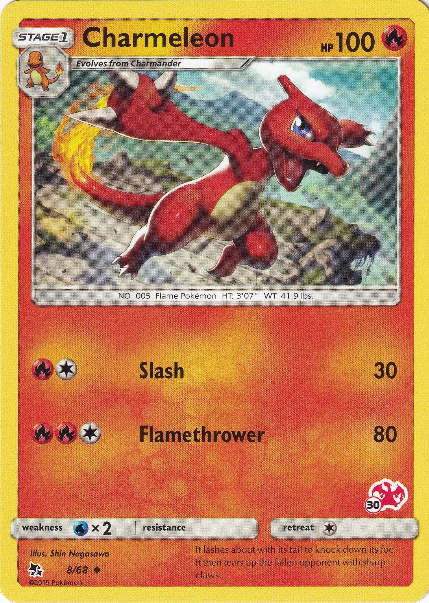 Image for Charmeleon - 8/68 (#30 Charizard Stamped) (008/068) [Battle Academy] - Pokemon