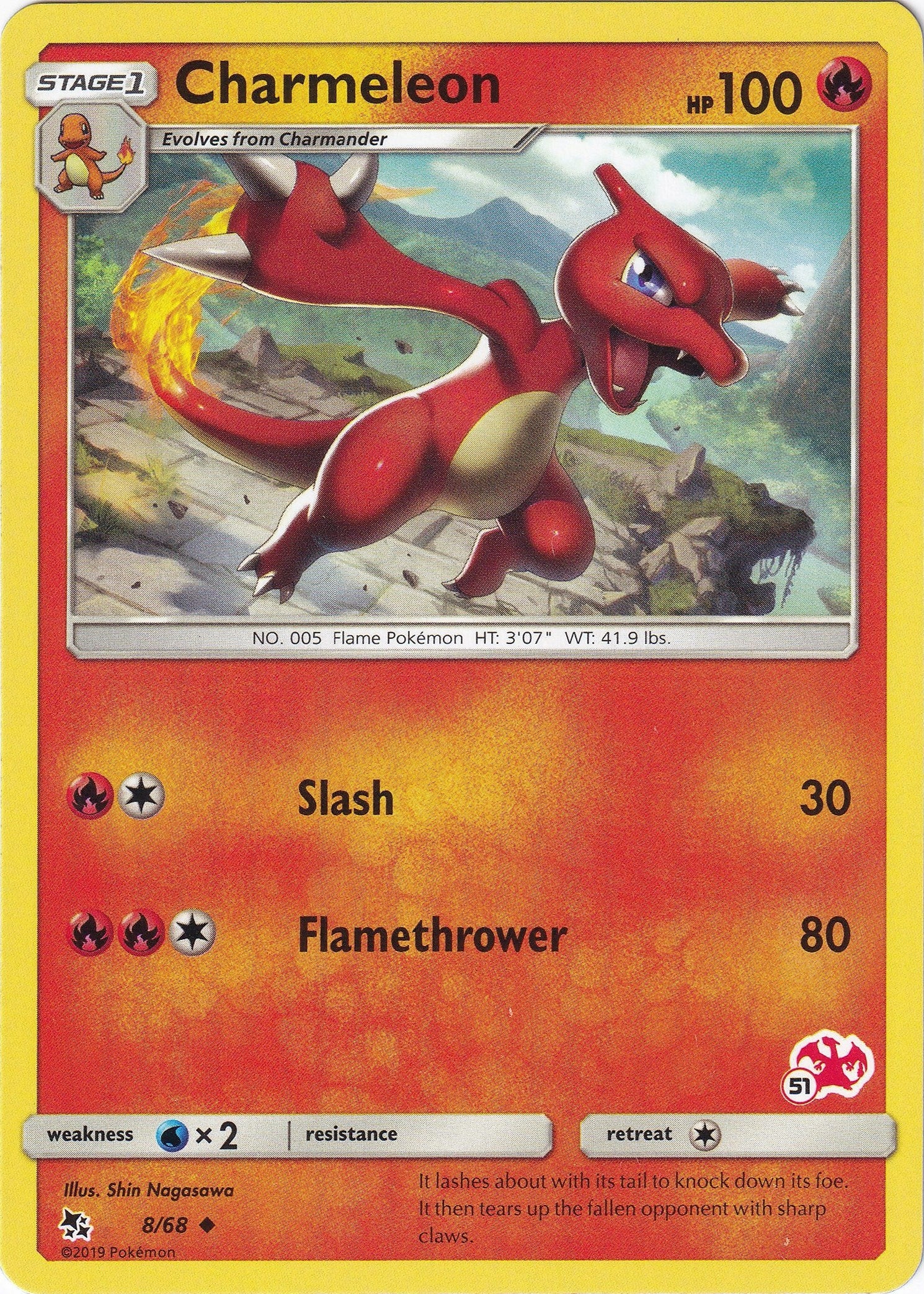 Image for Charmeleon - 8/68 (#51 Charizard Stamped) (008/068) [Battle Academy] - Pokemon