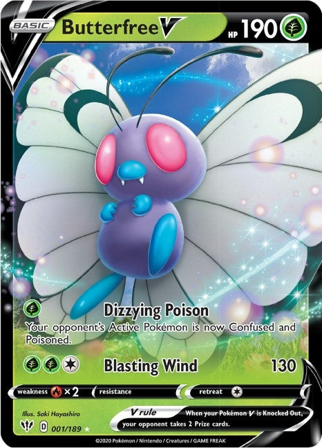 Image for Butterfree V (001/189) [SWSH03: Darkness Ablaze] - Pokemon