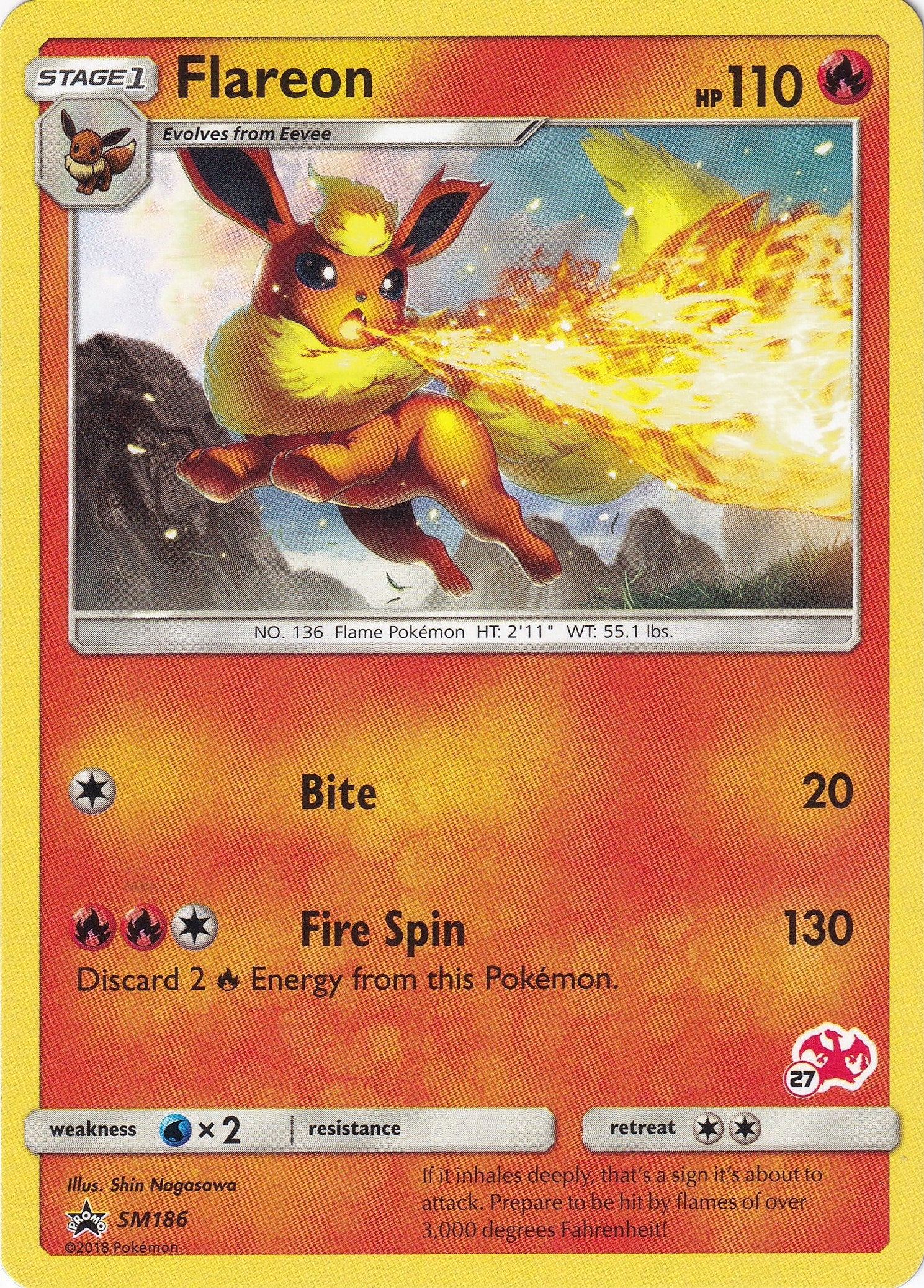 Image for Flareon - SM186 (#27 Charizard Stamped) (SM186) [Battle Academy] - Pokemon